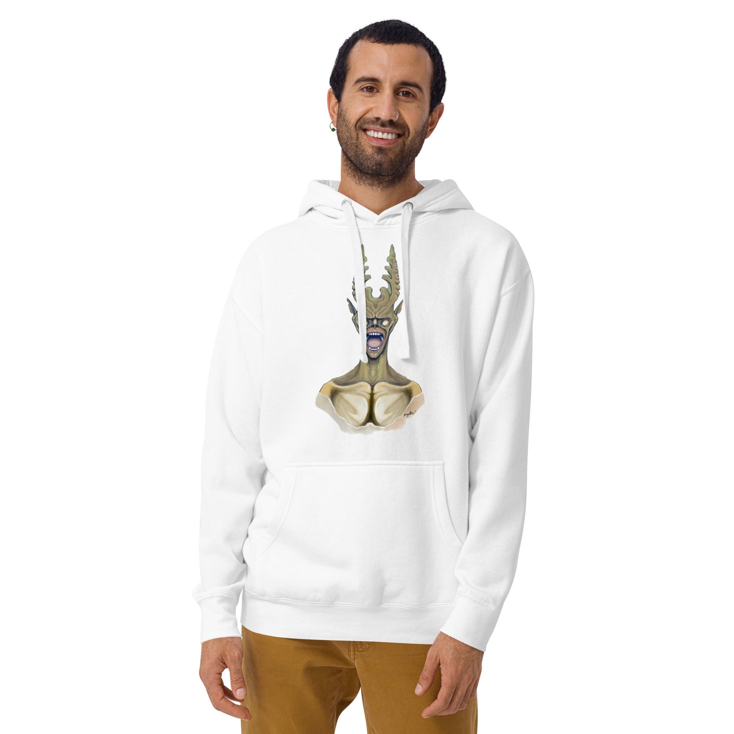 White unisex premium hoodie